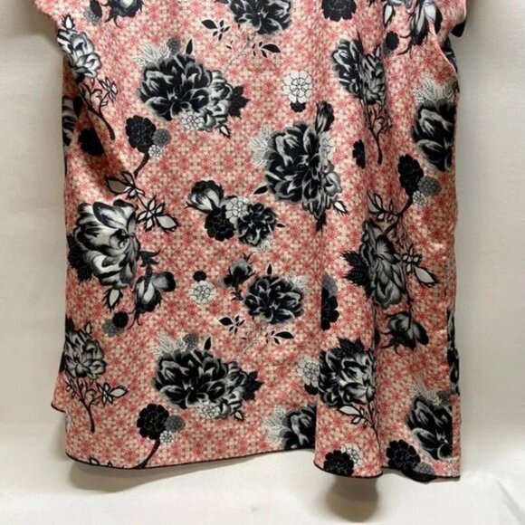 Forever 21 Open Front Kimono Top Women's Large Red Black Floral Lightweight GUC - Picture 5 of 8